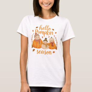 Hello Pumpkin Jahreszeit Niedlicher Herbst Pumpkin T-Shirt