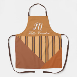 Hello Pumpkin Monogram Optionaler Name Fall Schürze