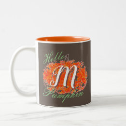 Hello Pumpkin Monogramed Pumpkin Two-Tone-Kaffee Zweifarbige Tasse