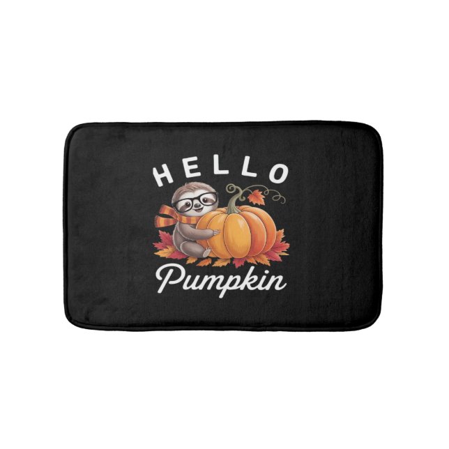 Hello Pumpkin - Niedlicher Fall Sloth Herbstleaves Badematte (Vorderseite)