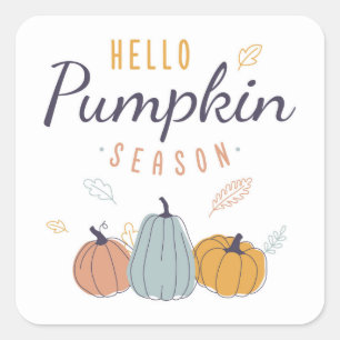 Hello Pumpkin Season Quadratischer Aufkleber