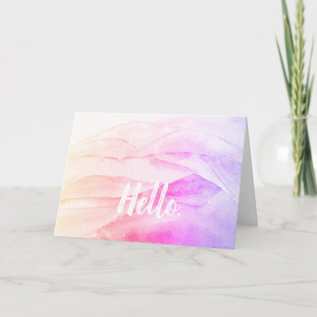 Hello Rainbow Watercolor Card Karte (Vorderseite)