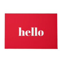 Hello Red Welcome Mat