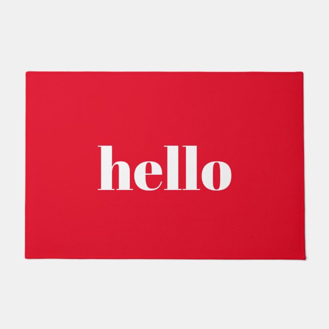 Hello Red Welcome Mat Fußmatte (Vorderseite)