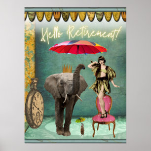 Hello Retirement Fun und Funky Poster