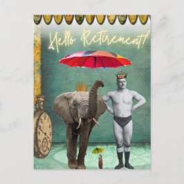 Hello Retirement Vintag Strongman Postkarte