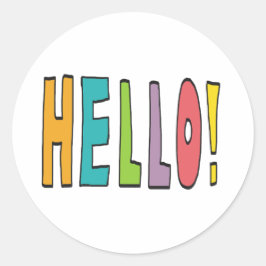 Hello! Runder Aufkleber