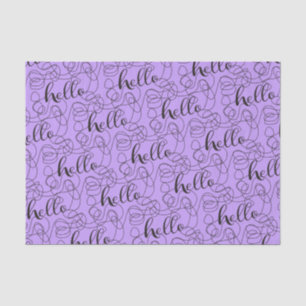 HELLO-schwarzes nahtloses Muster mit LINES Seidenpapier