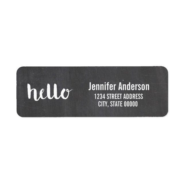 Hello Script Chalkboard | Etiketten (Vorne)