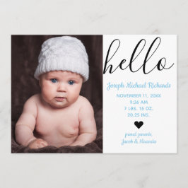 Hello Script Foto - Geburtsankündigung Ankündigung