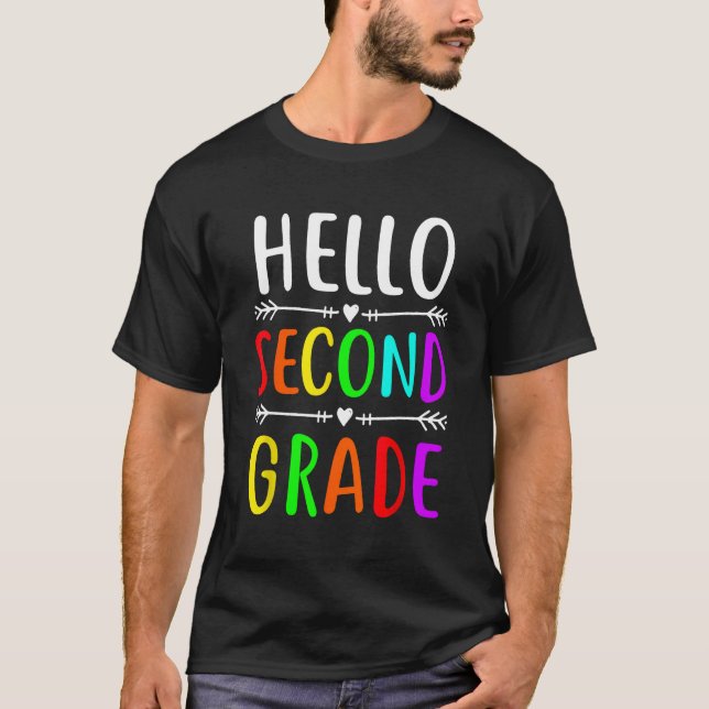 Hello Second Grade Back to School 2nd Grade Teache T-Shirt (Vorderseite)