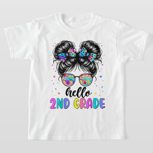Hello Second Grade Coquette Bow Teacher Girl T-Shirt (Ablage )
