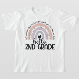 Hello Second Grade Coquette Bow Teacher Girl T-Shirt