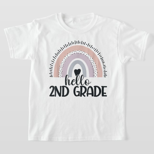 Hello Second Grade Coquette Bow Teacher Girl T-Shirt (Ablage )