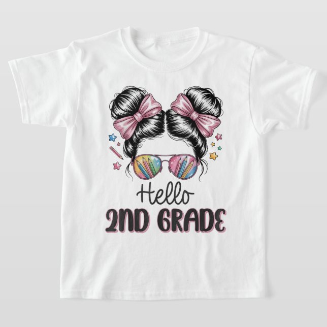 Hello Second Grade Coquette Bow Teacher Girl T-Shirt (Ablage )