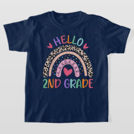 Hello Second Grade Coquette Bow Teacher Girl T-Shirt