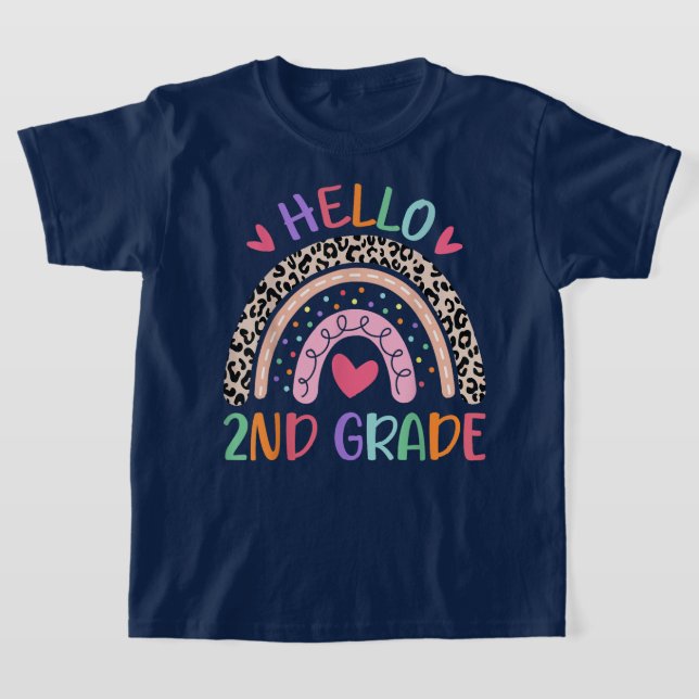 Hello Second Grade Coquette Bow Teacher Girl T-Shirt (Ablage )