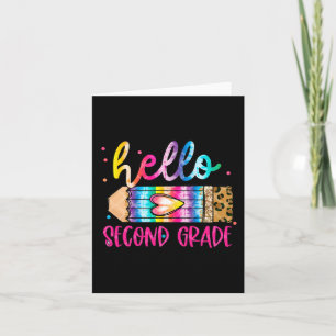 Hello Second Grade Leopard Gefärbte Krawatte Penci Karte