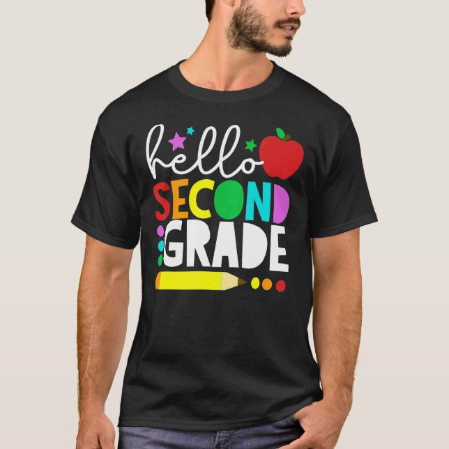 Hello Second Grade Team 2nd Grade Back to School T T-Shirt (Vorderseite)