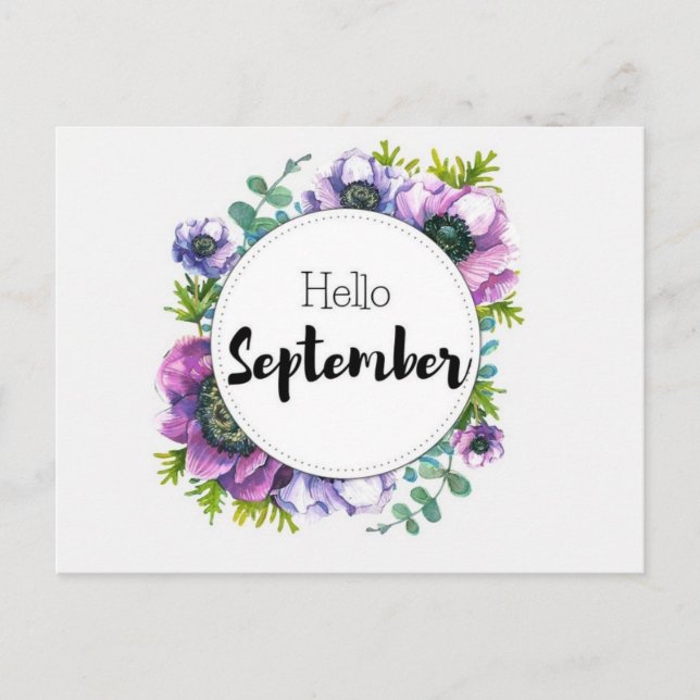 Hello September Postkarte (Vorderseite)