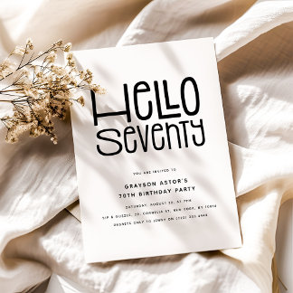 HELLO SIEBENTY Modern 70. Geburtstag Einladung