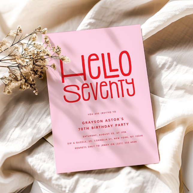 HELLO SIEBENTY Modern 70. Geburtstag Einladung (Von Creator hochgeladen)