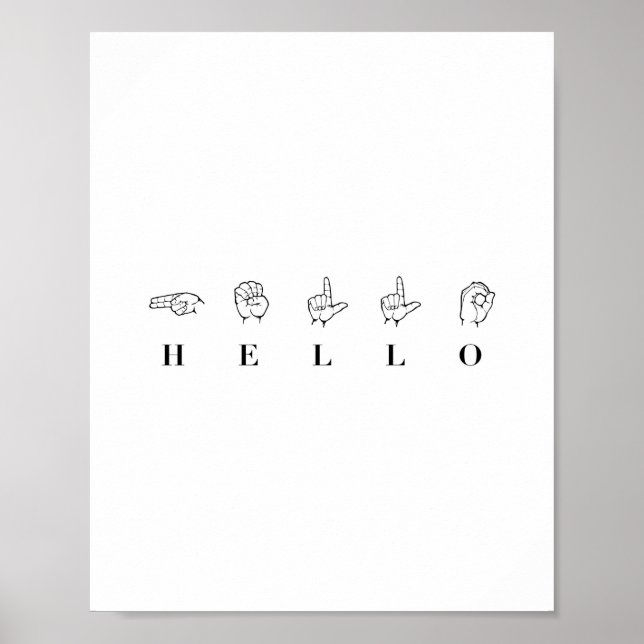 Hello Sign Language Poster (Vorne)