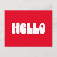 Hello Simple Retro Typografy Gruß in Red