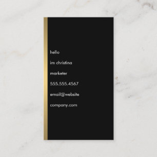 Hello Simple Text Imitats Metallic Gold Trim Visitenkarte