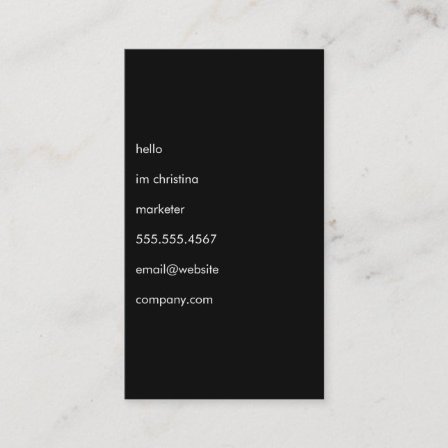 Hello Simple Text Visitenkarte (Vorderseite)