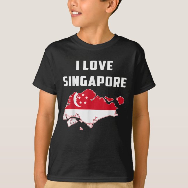 Hello Singare I Liebe Singare Map Flag Proud Singa T-Shirt (Vorderseite)