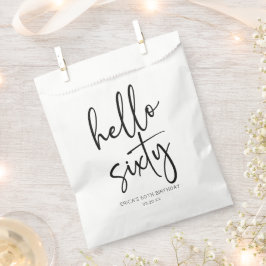 Hello Sixty Minimalistisch 60. Geburtstagsparty Geschenktütchen