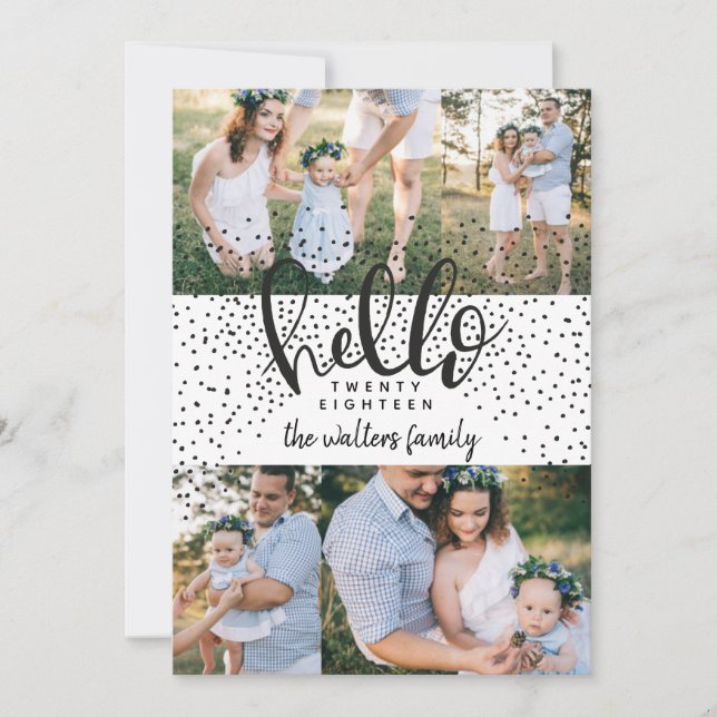 HELLO SNOW NEW YEAR CARD FEIERTAGSKARTE (Vorderseite)