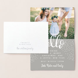 HELLO SNOW NEW YEAR CARD FOLIENKARTE