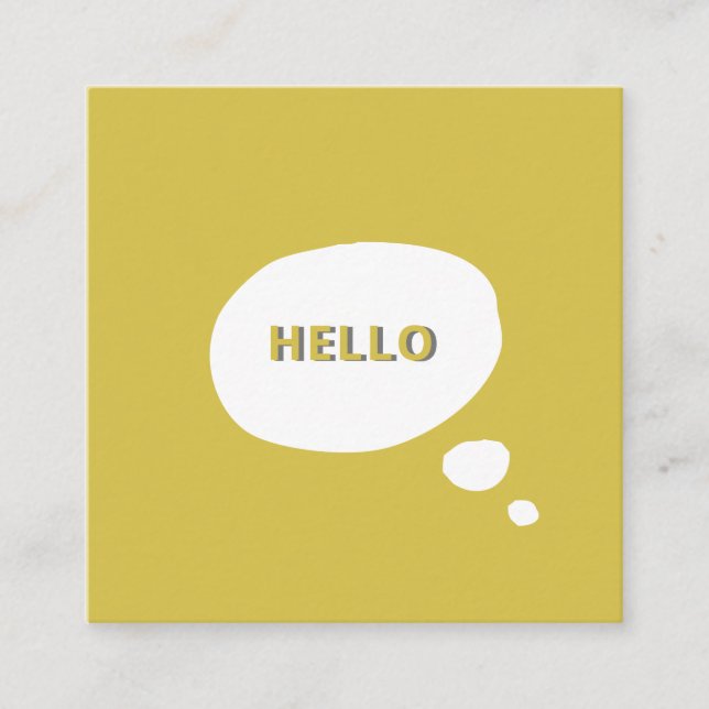 Hello-Speech Buble Business modern, minimalistisch Quadratische Visitenkarte (Vorderseite)