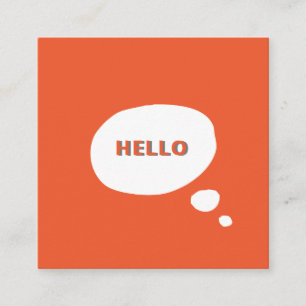 Hello-Speech Buble Business modern, minimalistisch Quadratische Visitenkarte