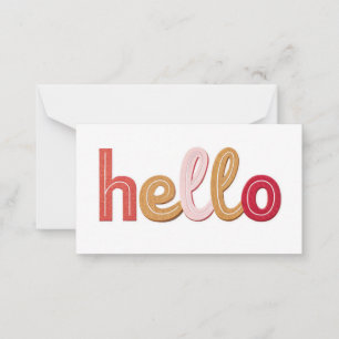 "Hello" Spielful Modern Greeting Card - Bold Multi Mitteilungskarte