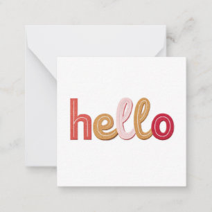 "Hello" Spielful Modern Greeting Card - Bold Multi Mitteilungskarte