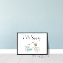 Hello Spring Bicycle Blume Aktionskorb drucken