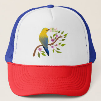 Hello Spring Bird auf Branch Hat für Nature Lover Truckerkappe
