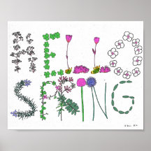 Hello Spring Blumen Poster