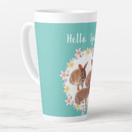 Hello Spring Bunny Rabbit Saisonale Latte Tasse