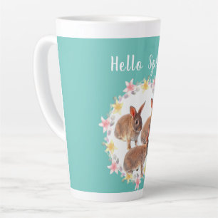 Hello Spring Bunny Rabbit Saisonale Latte Tasse