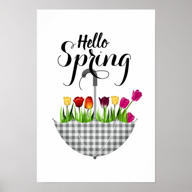 Hello Spring Moderne Kunst für Wohngestaltung Poster (Vorne)