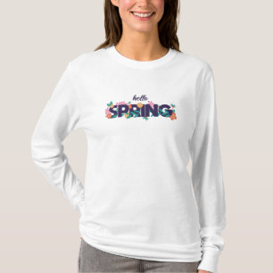 Hello Spring Pattern Schöne Blume Pflanze T-Shirt