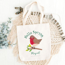 Hello Spring Personalisiert Retro Robin Niedlich B