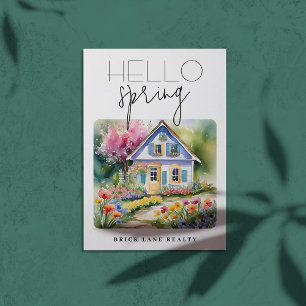 Hello Spring Real Anwesen Marketing Postkarte