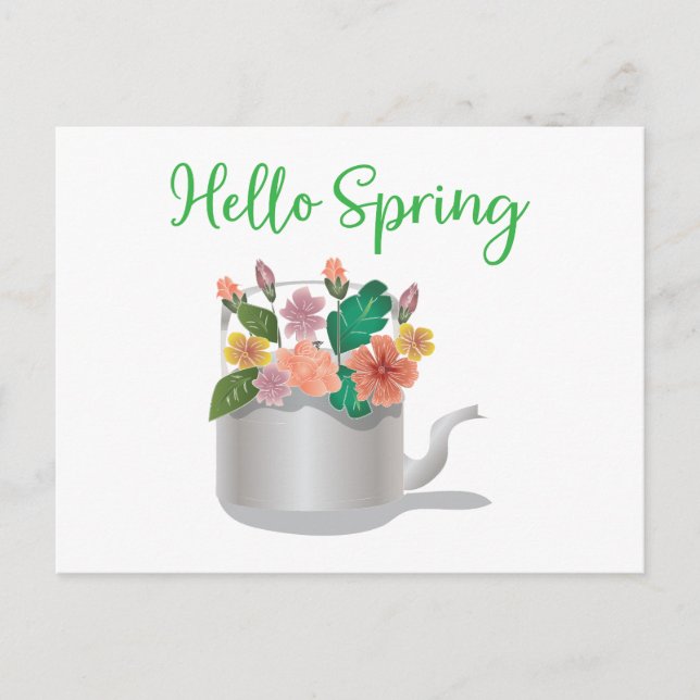 Hello Spring Sign Postkarte (Vorderseite)