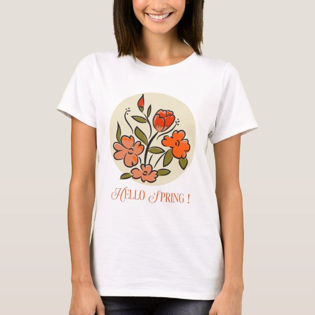 Hello Spring Sign T-Shirt (Vorderseite)