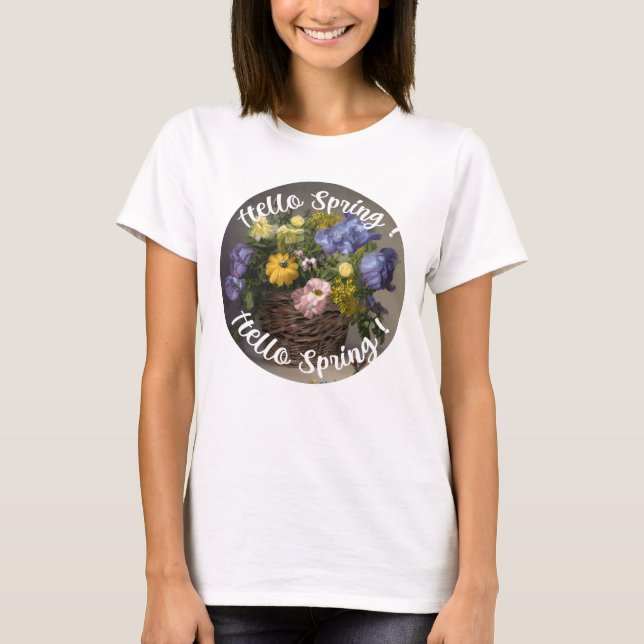 Hello Spring Sign T-Shirt (Vorderseite)